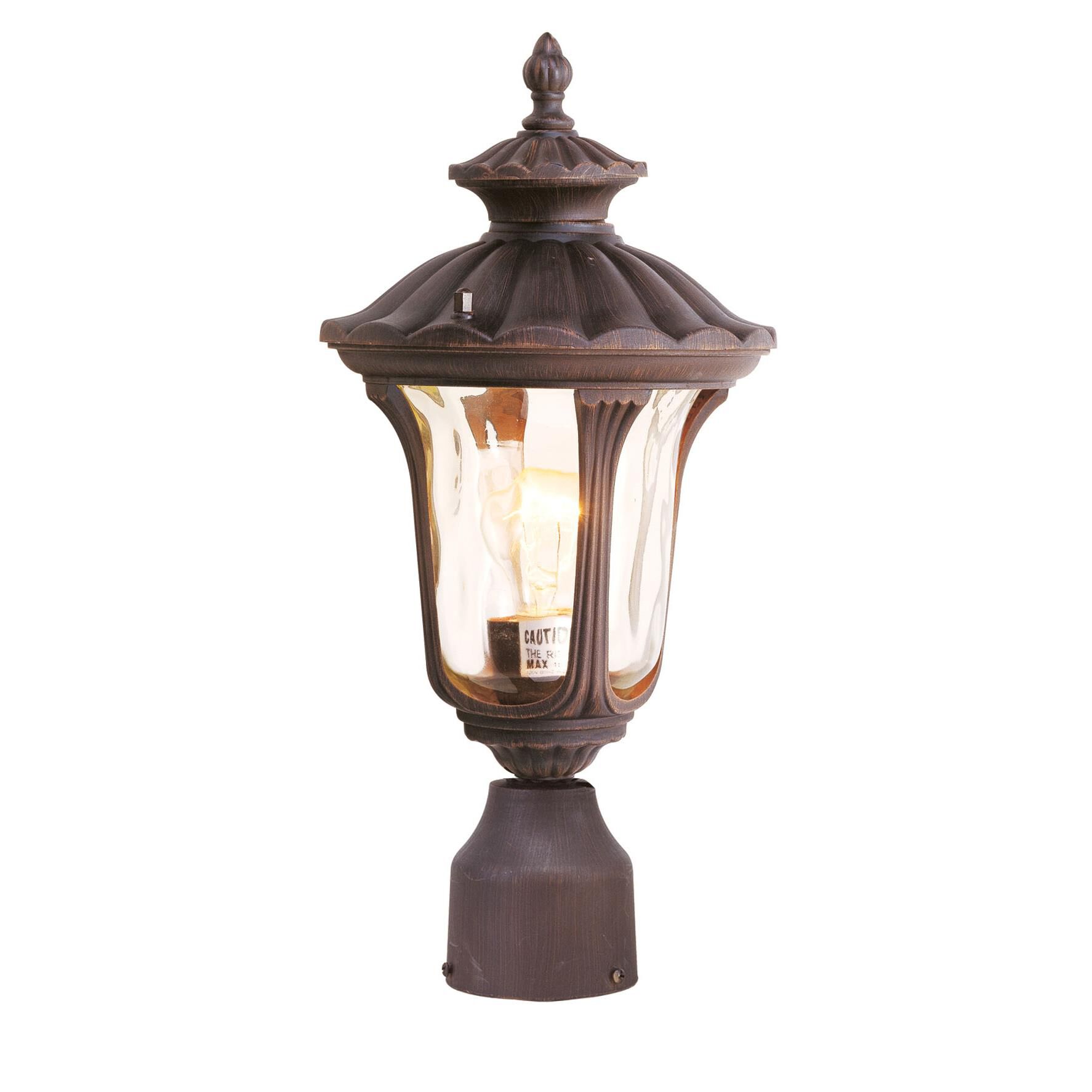 Shown in Imperial Bronze finish and Hand Blown Light Amber Water glass